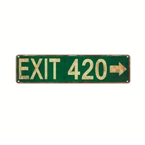 New! Metal Tin Sign (4''x16") EXIT 420 Hippies are Happier!